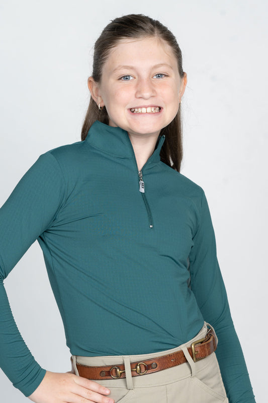 EIS Kids Large 10-12 Hunter Green COOL Sun Shirt ®